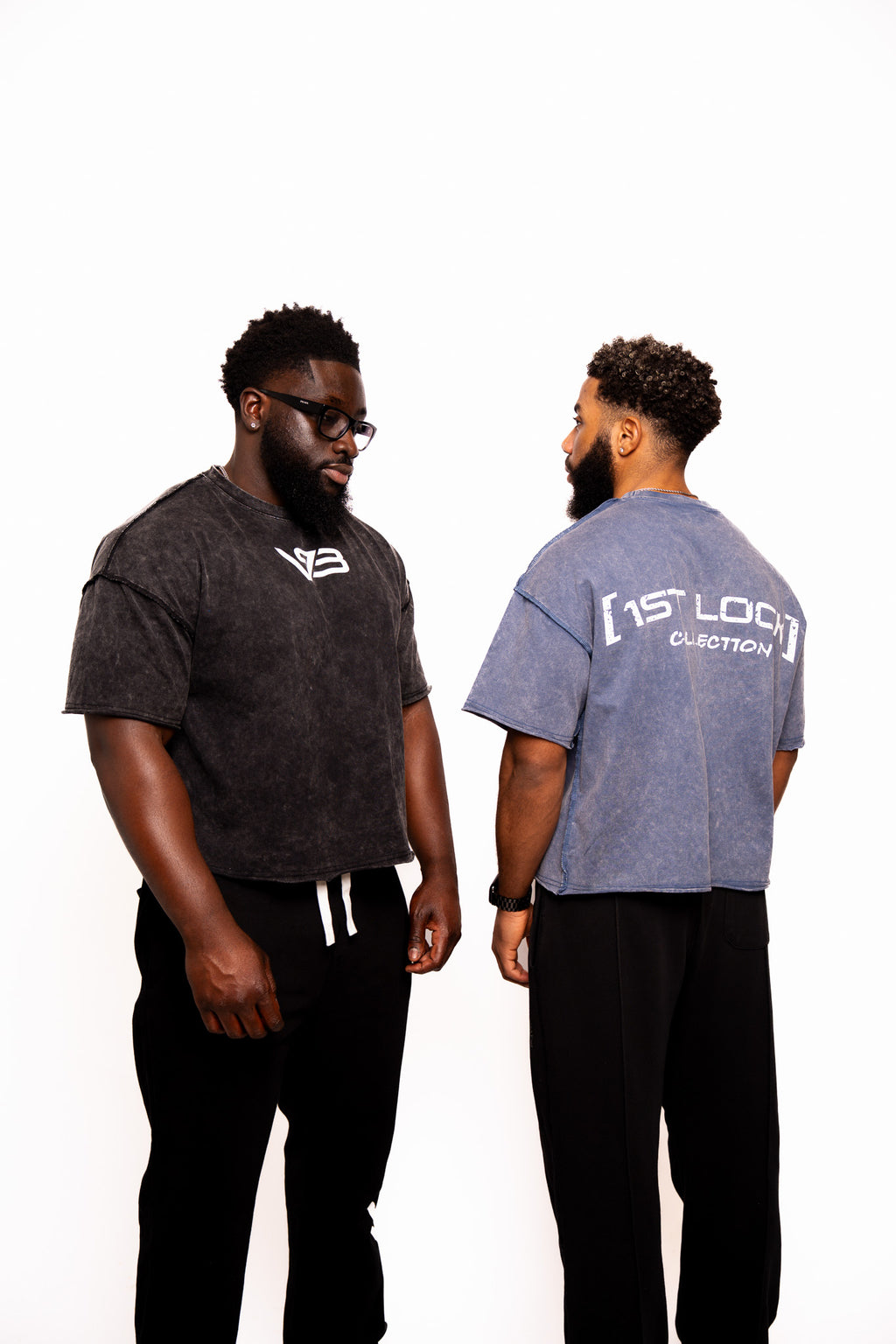 Cropped Lifting Tee Blue Wash