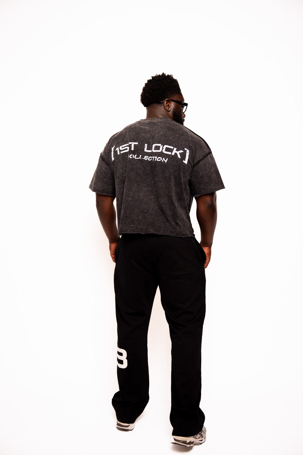 Cropped Lifting Tee Black Wash