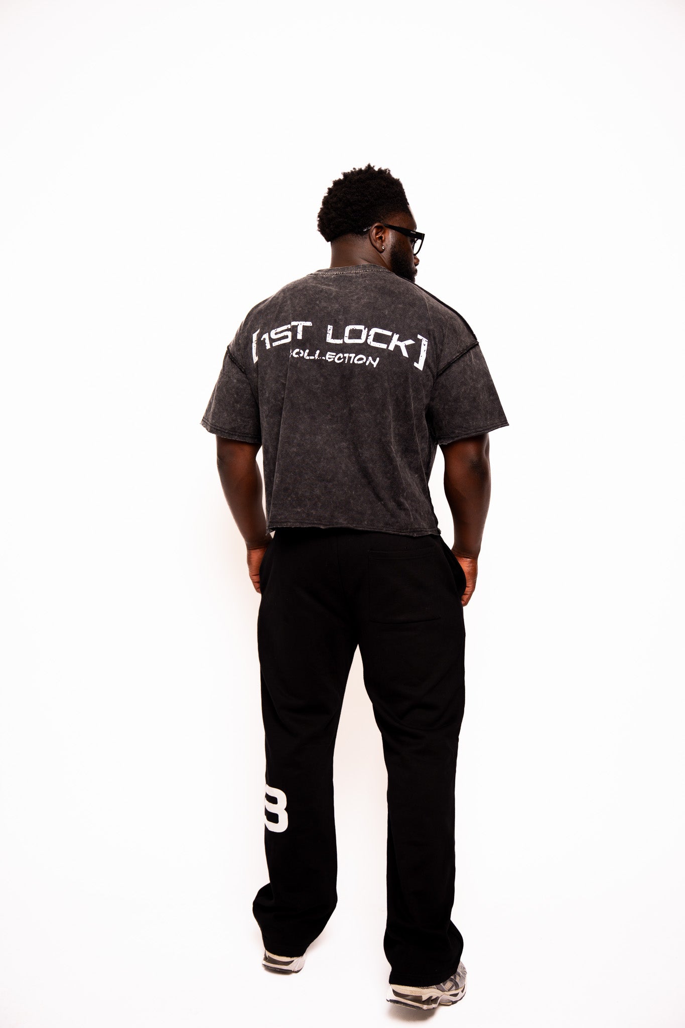 Cropped Lifting Tee Black Wash