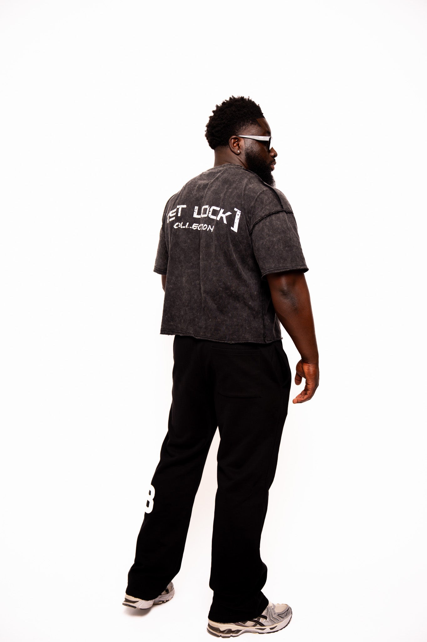 Cropped Lifting Tee Black Wash